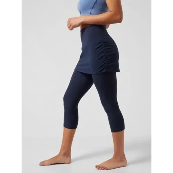 NWT Athleta ELATION 2 IN 1 CAPRI Navy $98 Womens XL - Picture 2 of 13